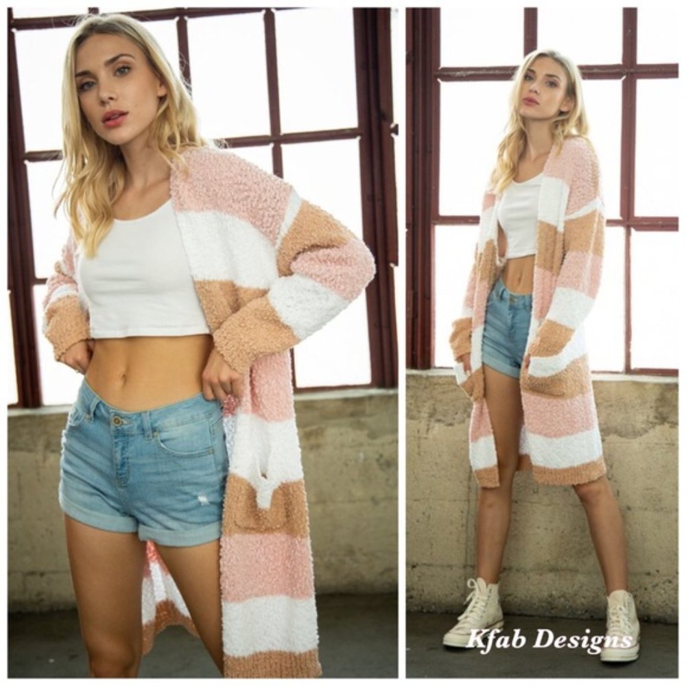 !!! SALE  ---  PINK POPCORN COLORBLOCK SWEATER - Picture 6 of 6